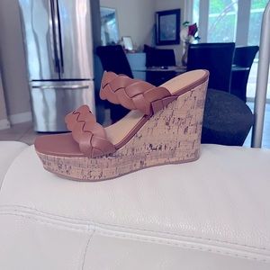 New 💃🏽 Nine West Kandice Caramel Straps Cork Platform  Size 8 💃🏽 COMFY